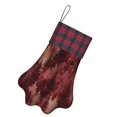 thumbnail image 3 of Dog Paw Decorative Socks 17x11.8in Top With A Strap Design For Easy Hanging For Festive Christmas Party Decorations Realistic Forests Camouflage Pattern Conifer Maroon_1, 3 of 8