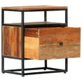 thumbnail image 2 of vidaXL Bedside Cabinet 15.7"x11.8"x19.7" Solid Reclaimed Wood and Steel, 2 of 12
