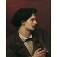 thumbnail image 3 of Anselm Feuerbach 20x24 Black Modern Framed Museum Art Print Titled - Self-Portrait with Cigarette (1871), 3 of 5