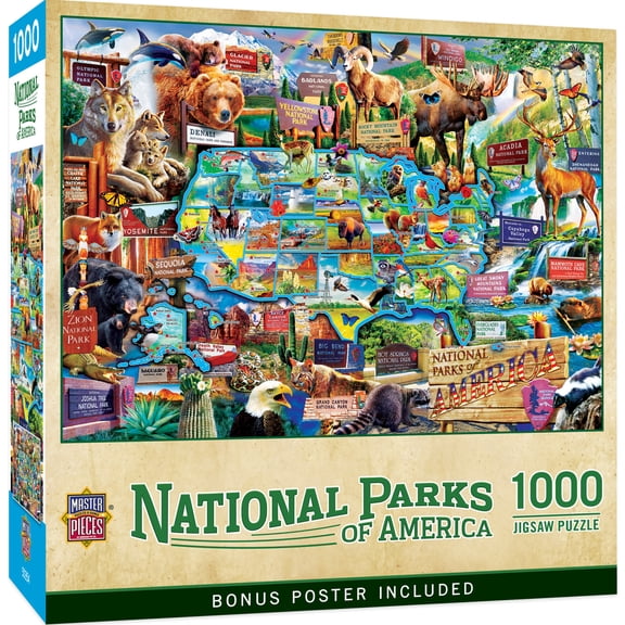 MasterPieces National Parks of America 1000 Piece Adult Jigsaw Puzzle 19.25" by 26.75"