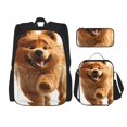 thumbnail image 1 of Disketp Happy Fluffy Running Dog Mochila Estampada de Gran Capacidad con Lonchera y Estuche, Set de 3 Piezas para Estudiantes, 1 of 7