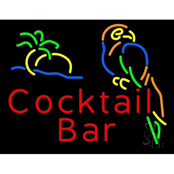 Cocktail Bar LED Neon Sign 15 x 19 - inches, Clear Edge Cut Acrylic Backing, with Dimmer - Bright and Premium built indoor LED Neon Sign for Bar decor.