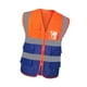 thumbnail image 4 of Chaleco seguro reflectante Alta visibilidad ligera con bolsillos que trabajan en chaleco para topógrafos Ingenieros de luz del día caminando corriendo malla azul naranja, 4 of 8