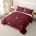 thumbnail image 3 of Manfei Sparkle Stars Printed Twin Quilt Set,Cute Cartoon Themed Twin Coverlet Set,Red White,Black Reversible,2-Piece,1 Bedspread and 1 Pillowcase, 3 of 7