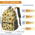 thumbnail image 3 of Sunflower and Seed Cream Pattern 17" Waterproof Oxford School Backpacks for Teens, S-Shape Padded Straps, for School, Travel, Hiking, Camping, 3 of 5