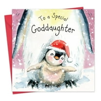 Twizler Goddaughter Christmas Card - Happy Xmas Card Goddaughter - Merry Christmas Goddaughter