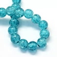 thumbnail image 2 of U8MO 105pc Baking Painted Transparent Crackle Glass Round Beads Smooth Spacer 8.5~9mm-DarkCyan, 2 of 3