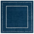 thumbnail image 2 of SAFAVIEH Bella Danita Bordered Wool Area Rug, Navy Blue/Ivory, 7' x 7' Square, 2 of 12