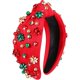 thumbnail image 1 of wonima44 NVENF Jeweled Plaid Headband with Embellished Crystals and Pearls - Knotted Wide Top Knot Hair Accessory for Women, Holiday Outfits & Gifts, 1 of 1