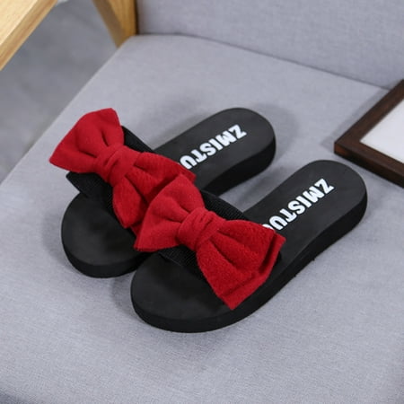 

Cathalem Womens Flip Flops Size 8 Outdoor Indoor Shoes Bow Women Sandals Slipper Beach Flip Flop Heels for Women Dressy Red 39