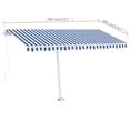 thumbnail image 4 of vidaXL Store Manuel Rétractable Autoportant 400x300 cm Bleu/blanc, 4 of 5