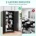 thumbnail image 4 of Letaya Metal Garage Storage Cabinets with Lock-72 Tall Tool Organizer Steel Lockers, 5 Adjustable Layers Shelves for Home,Office,Warehouse,Garage,(Black-72“), 4 of 7