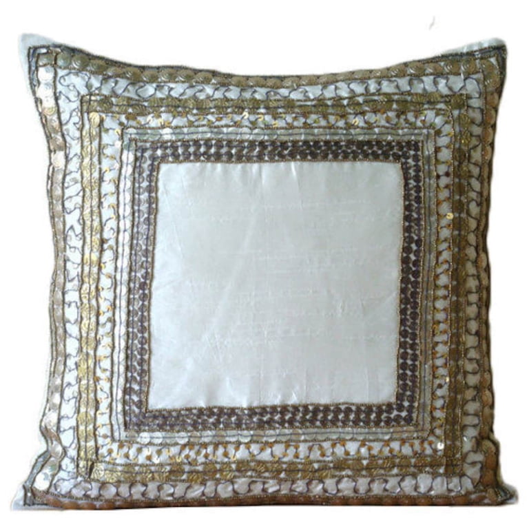 Euro Sham Pillow, Ivory European Shams 26x26 inch (65x65 cm), Silk