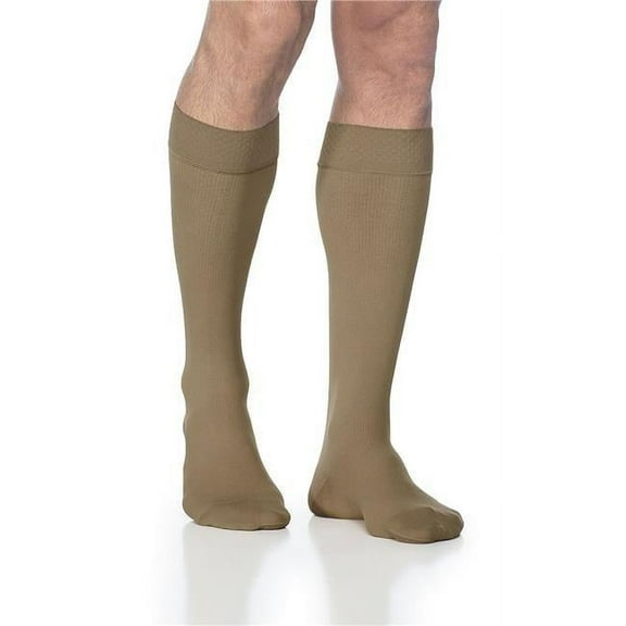 Sigvaris Men's Midtown Microfiber Knee High with Silicone Grip Band 30-40mmHg Long Length
