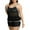 Black, variant on Otvok Tankini Swimsuits 2 Piece Multicolor Print Back Cutout Swimming Trunks Sling Women Split Swimsuit