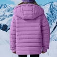 thumbnail image 6 of ATOGUTA Girls Down Coat Kids Winter Quilted Hooded Puffer Jacket with Zipper Pockets Size 3T-12, Purple, 6 of 6
