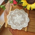 thumbnail image 4 of Dream Lifestyle 6pcs Doilies, Crochet Cotton Lace Table Placemats Doilies, Handmade Round Crochet Doilies Hook Flower Hollow Decorative Cushion Plate Pad Insulation Dining Table Mats 8inch, 4 of 7