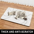 thumbnail image 4 of Dog Food Mat, 12" x 19" Absorbent Dog Cat Bowl Mat for Food and Water, Cute Anti-Slip Rubber Pet Feeding Rug Protect Floors, Placemat for Feeding & Watering Supplies, White Line Art, 4 of 6