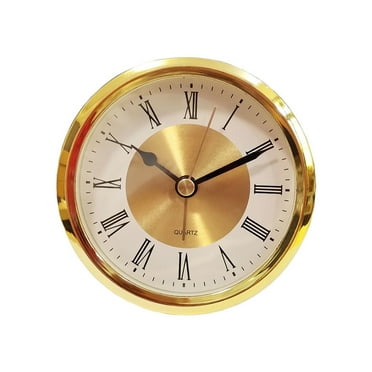 BYNNIX Stylish 89mm / 3.5in Round Clock Insert with Roman Numeral Clear Sleeves Designs Clock for Office Display and