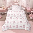 thumbnail image 2 of Erosebridal Cartoon Rabbit Twin Bedding for Kids Girls, Pink Princess Bow Duvet Cover Set, Pink Reversible 2-Piece, 1 Duvet Cover and 1 Pillowcase, No Comforter, 2 of 6
