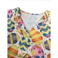thumbnail image 5 of Easter Scrubs Tops for Women Nursing Uniform Tops T-Shirt V-Neck Short Si Mock Wrap Top Tee, 5 of 7