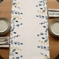 thumbnail image 5 of Table Runners 120 Inches Long Dress Scarves, Blue Grey Eucalyptus Farmhouse Coffee/Dining/Kitchen Table Runner for Living Room, Farmhouse Weeping Leaves on Linen 13x120 Inch, 5 of 9