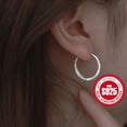 thumbnail image 3 of 925 Sterling Silver Valentine's Day Mother's Day Like The Milky Way Fashion Ear Cuff Sparkling Earrings Shiny Sandblasting Process 2.7g (pair/silvery Total Weight) Low Allergy,【silvery】, 3 of 10