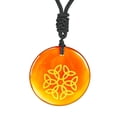 thumbnail image 4 of Collar con colgante redondo elegante y delicado adorno. Naranja, 4 of 9
