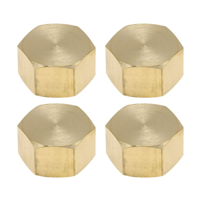 Accesorio de tubería de latón Unique Bargains 3/8" tapón de rosca interna hembra 7/16" 4 piezas