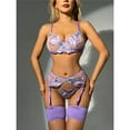 thumbnail image 2 of WCJM Underwear for Women, Women's Fun Underwear Set Lace Mesh V Neck Embroidery with Steel Ring Gathering WCJM Corset Underwear 2XL, 2 of 6