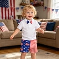 thumbnail image 3 of Kogui Toddler Summer Outfits Teen Boys Summer Clothes 2 Piece Short Sleeve T-Shirt and Shorts Casual Outfit Set 4T 5T (White,4-5 Years), 3 of 7