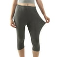 thumbnail image 4 of Fangasis Ladies Capri Leggings Oversized Cropped Pants Elastic Waist Sleepwear Women Breathable Pj Bottoms Comfy Gym Lounge Pant Dark Gray 3XL, 4 of 8