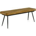 thumbnail image 2 of JERFIT Camel and Black Tufted Cushion Side Bench, 2 of 7