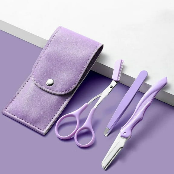 Eyebrow Trimmer Kit 3 in 1 Eyebrow Scissors Tweezer Eyebrow Razor Shaping Scissors Brush for Women