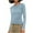 Blue, variant on Htigea Women's Long Sleeve Shirts Solid Color Slim Fit Frill Tops Basic Crewneck Pullover Y2k Tees Pink M