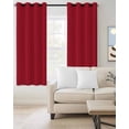 thumbnail image 2 of Pure Red Blackout Curtains for Bedroom/Living Room, Thermal Insulated Kitchen Curtains, Simple Solid Color Grommet Darkening Window Treatment Drapes 27.5"x39"x2, 2 of 8
