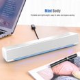 thumbnail image 3 of LAICAIW PC Soundbar, Portable USB Wired Stereo Speaker 3.5mm Input Music Player Lossless Bass Surround Sound Box for Desktop Laptop,TV, MP3, MP4, Computer Speaker(White), 3 of 7