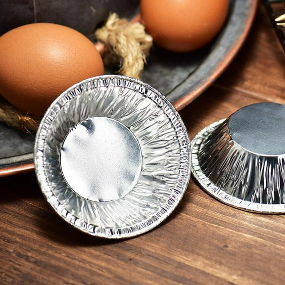 QHUDLV Crazyview 100 Pack Mini Pie Tins, Small Pie Pans, Round Tart Pie Foil Pans Disposable Pans Aluminum Foil Tart Pans, Aluminum Pie Pans for Baking Pot Pies, Tarts