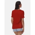 thumbnail image 2 of Women's Basic Summer T-Shirt - Square Neck Short Sleeve Top, Casual Comfort Fit, 2 of 6