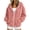 Pink, variant on Staron Hoodies for Women Zip Up Hooded Soft Casual Comfy Loose Long Sleeve Solid Basic Fleece Jacket Coat Beige L
