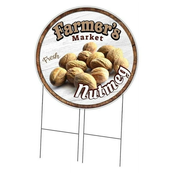 SignMission C-36-CIR-DS-WS- Nutmeg 36 in. Double Sided Corrugated Circular Plastic Sign - Farmers Market Nutmeg