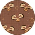 thumbnail image 1 of Ahgly Company Machine Washable Indoor Round Transitional Brown Red Area Rugs, 5' Round, 1 of 7