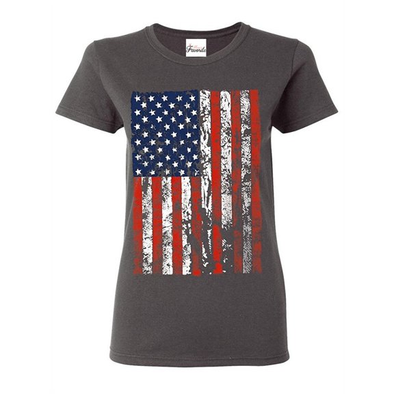 Women's T-Shirt Short Sleeve - American Flag 4th of July