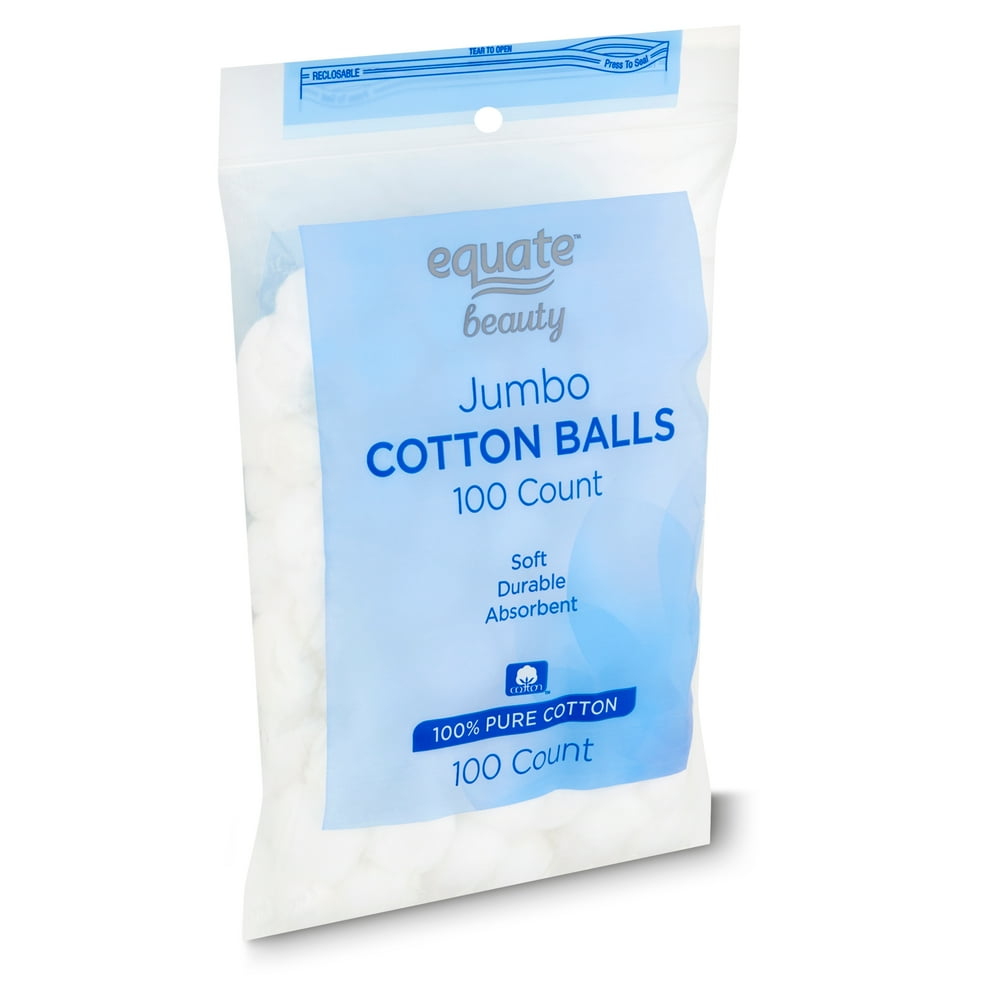Equate Beauty Jumbo Cotton Balls, 100 count