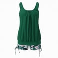 thumbnail image 6 of HCNTES Womens Bathing Suit Two Piece Tankini Swimsuits Tummy Control Flowy Swimwear Plus Size Swimwear Tank Top with Shorts(Green,M), 6 of 9