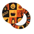 thumbnail image 2 of Fotbe Halloween Banner Symbols Stool Covers Round,Waterproof Round Bar Stool Covers Bar Chair Covers Washable Stool Cushion Slipcover for 12-14 Inch Chair-14 inch, 2 of 7