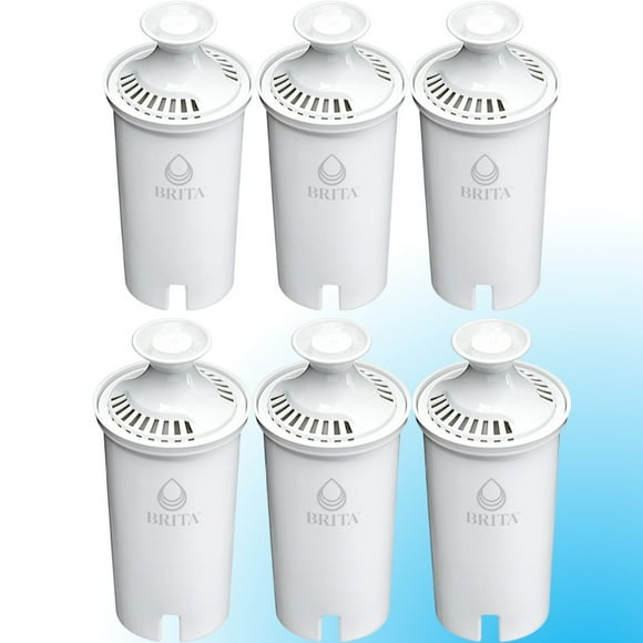 Brita Standard Replacement Filter, Reduces Contaminants while keeping healthy minerals, Certified by WQA to reduce Chlorine for improved taste, Made without BPA, Replace after 151 litres, 6 Count