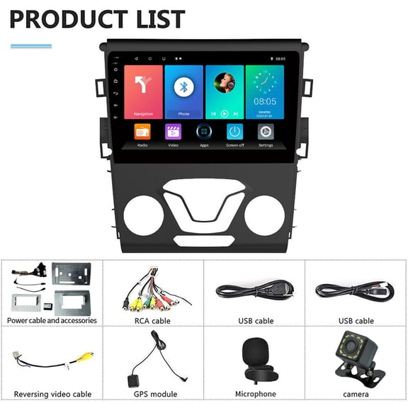 LOUVEROLA Car Stereo Radio For Ford Fusion Mondeo 2013-2020 9" Android 12