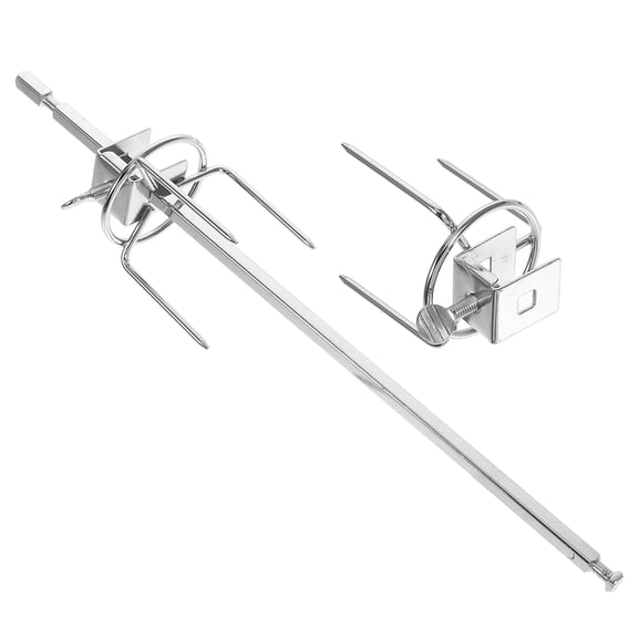 IBASETOY Rotating Chicken Roast Fork for BBQ Kitchens Made of Stainless Steel Silver Color Easy to Carry and Set