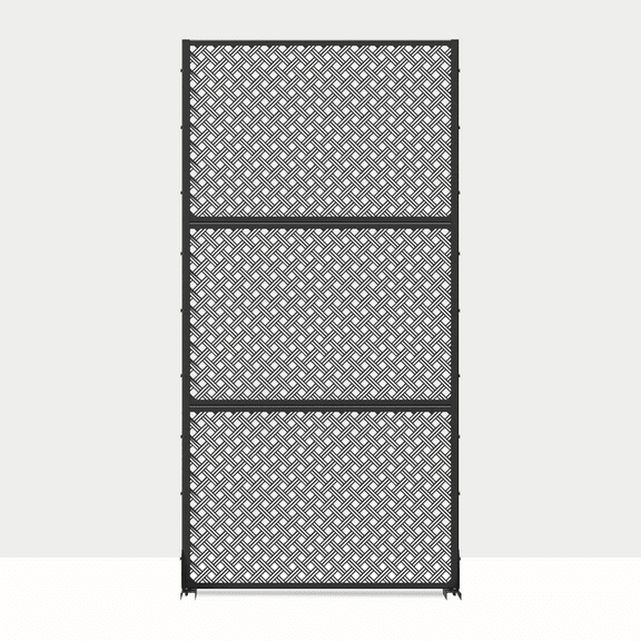 MAYEERTY 72"x35"x16" Outdoor Privacy Screen with Stand Metal Balcony Decorative Screen,Black